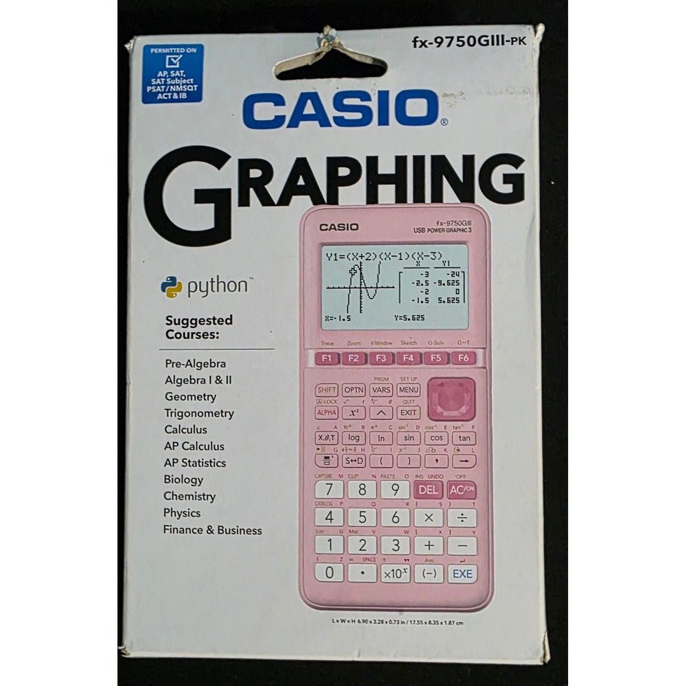 Casio fx-9750GIII-PK Graphing Calculator Python USB Power Graphic 3 Pink New